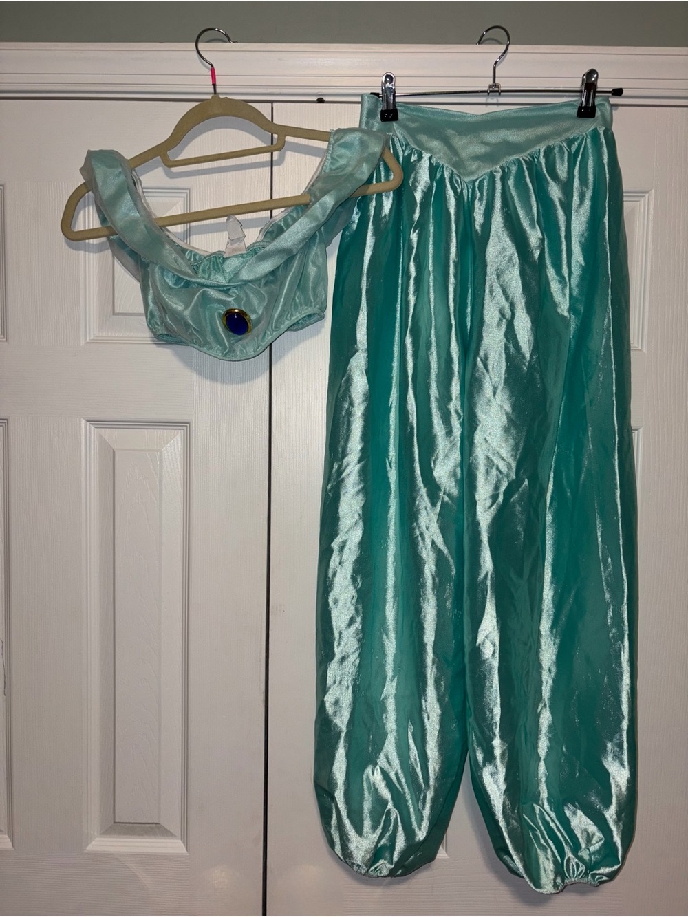Disney Aladdin Princess Jasmine Costume Top & Pants women Size 6 teal